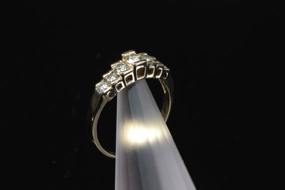 Vintage 14K yellow gold .57 ctw diamond ring, coc… - image 3