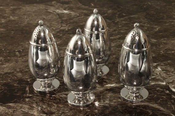 Vintage Georg Jensen sterling silver sal and pepper shakers, elegant dinnerware, collectible hollowware, Denmark