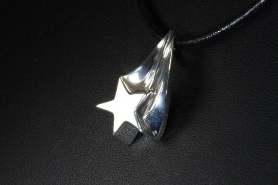 Our Handmade shooting star sterling silver pendant, celestial, wake a wish, gift for anyone!