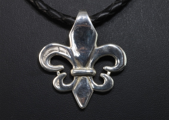 Handmade BIG! solid sterling silver fleur de lis pendant, let the good times roll, unisex jewelry, statement jewelry