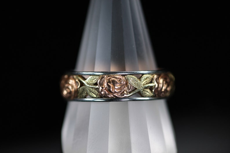 Vintage Jabel 14K Three Color Gold Rose Ring Size 12.25 Only Etsy