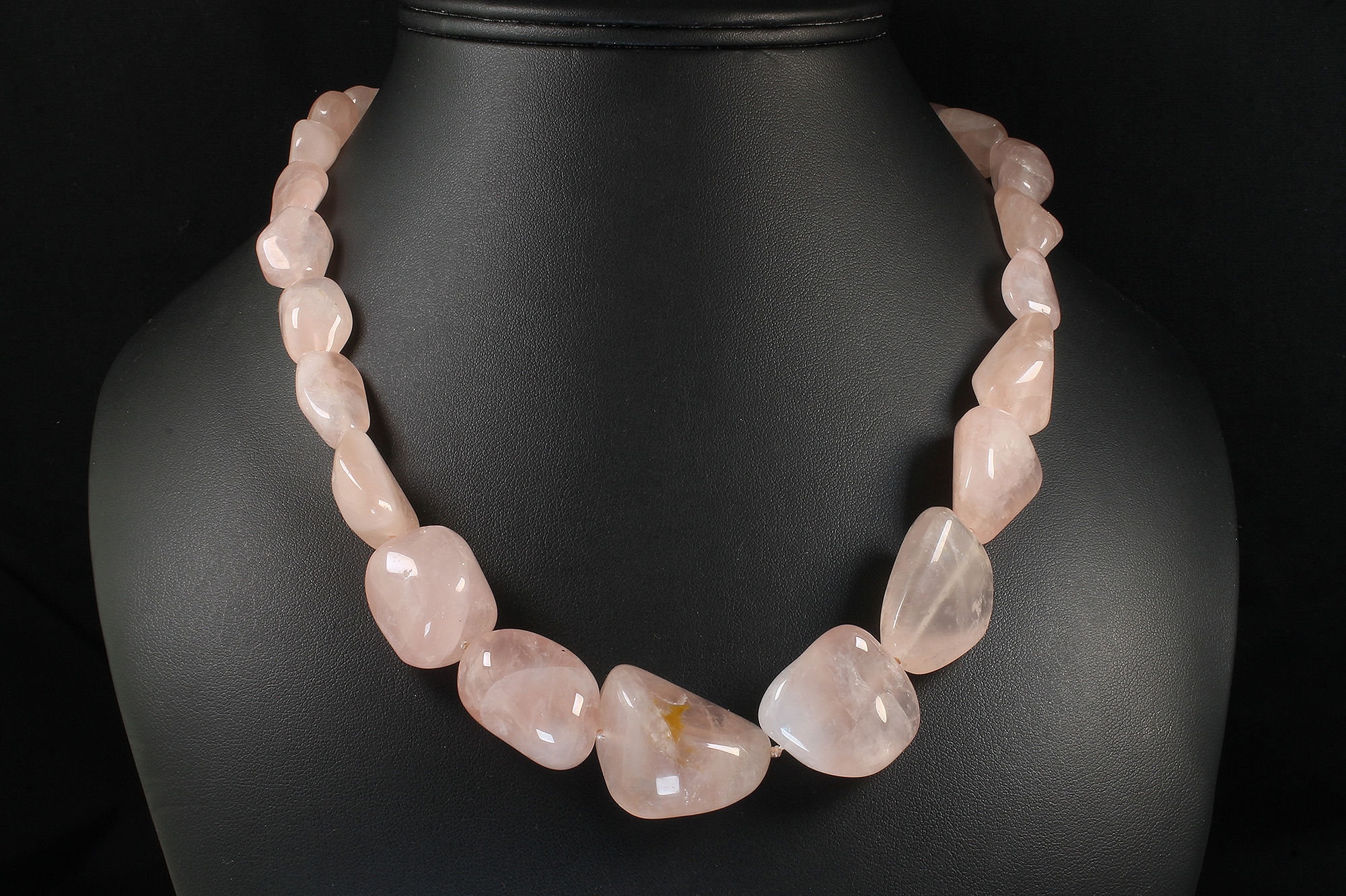 White Druzy & Rose Quartz Necklace, Pink Necklace, J'Adorn Designs