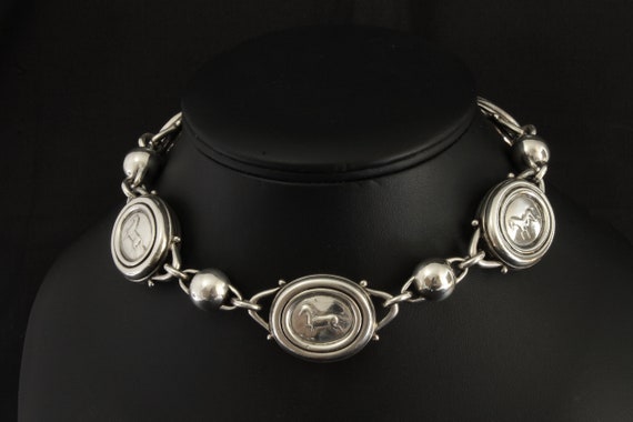 Equestrian 16" choker by Barry Kieselstein, sterling silver, statement jewelry, horse lover, great gift idea