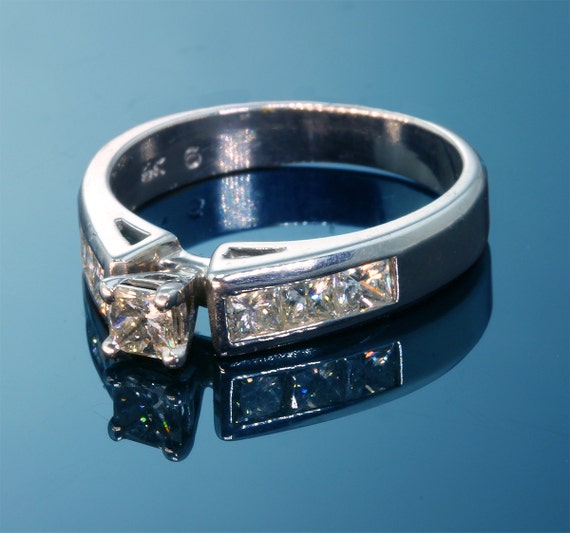 Vintage All Princess Cut Diamond Engagement Ring … - image 2
