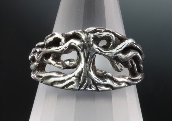 Handmade Tree of Life sterling silver ring, mythical, fantasy, arboreal, tree ring, gift for anyone