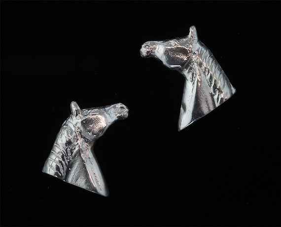 Sterling Silver Quarter Horse Stud Earrings by Cavallo Fine Jewelry