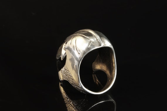 Amazing bird skull ring, sterling silver, southwe… - image 5