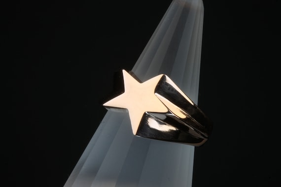 Handmade 14K rose gold shooting star ring, unisex, unique jewelry, great gift idea, twinkle  twinkle, star struck