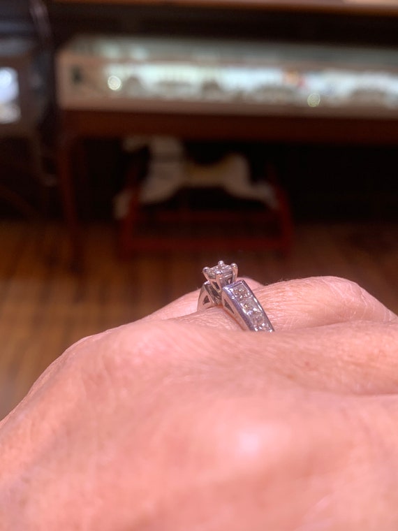 Vintage All Princess Cut Diamond Engagement Ring … - image 4