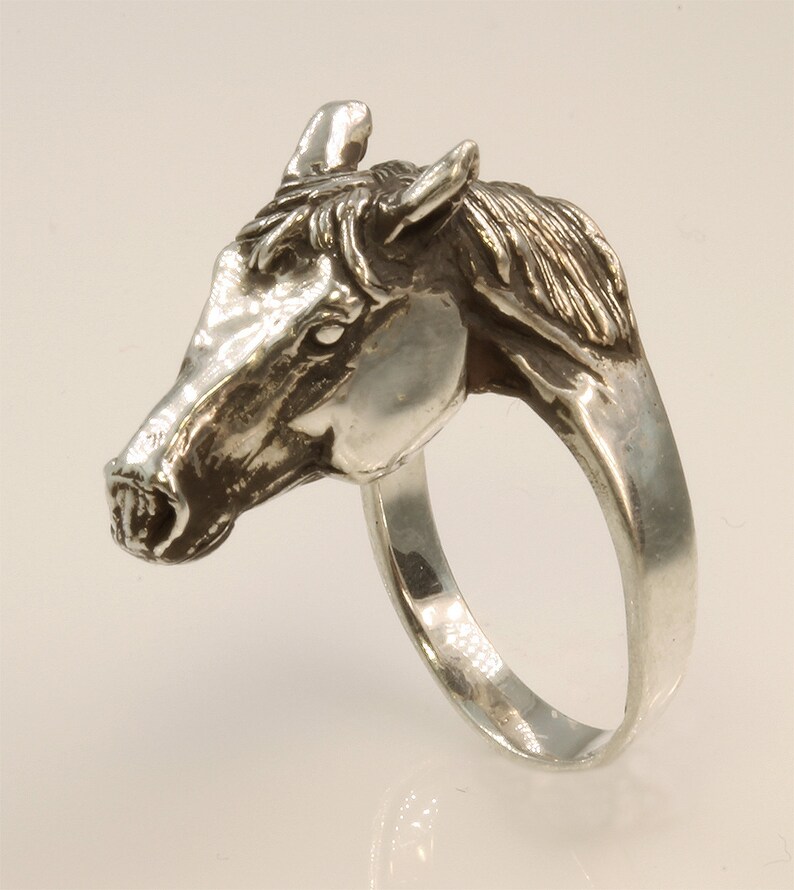 Sterling Silver Horse Head Ring 2 by Cavallo Fine Jewelry Etsy