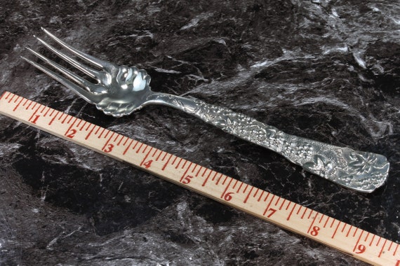 Vintage 9" Tiffany & Co cold meat serving fork, vine pattern, tableware, dinnerware