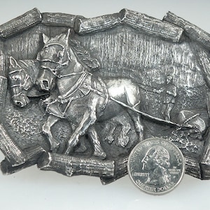Sterling Silver Percheron Belt Buckle by Cavallo Fine Jewelry