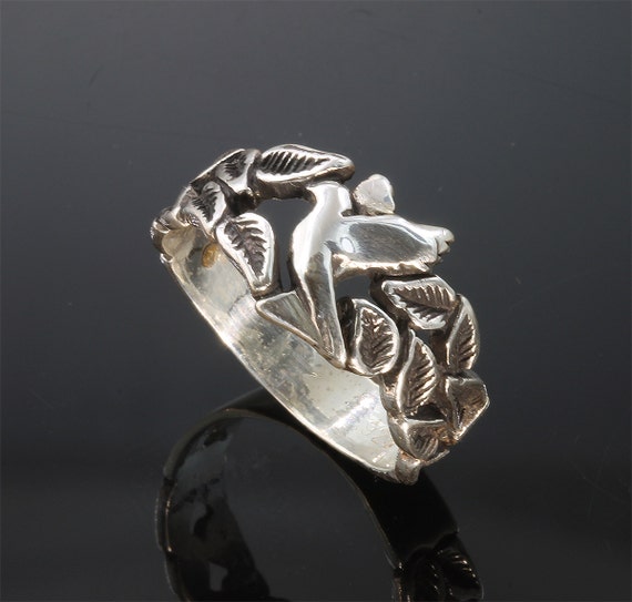 Handmade Sterling Silver Dove ring, peace symbolic unisex jewelry