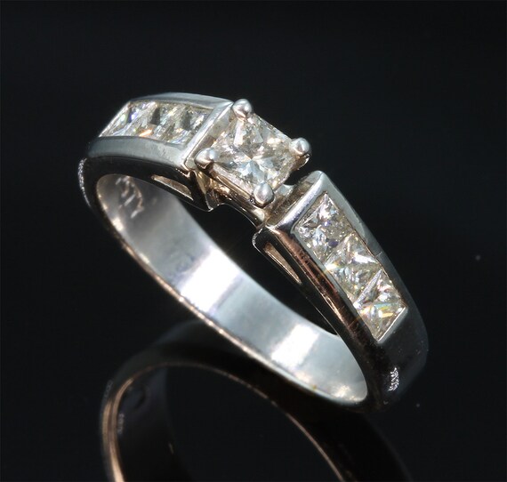 Vintage All Princess Cut Diamond Engagement Ring … - image 1