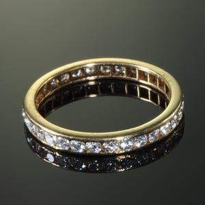 Vintage 1942 Tiffany and Co 18K Yellow gold diamond eternity band, size 6 only, .96 ctw, sparkles, wedding ring, statement estate jewelry