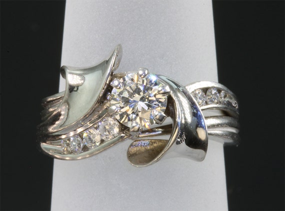 Handmade 14K White Gold and Diamond Bridal Set by Cavallo Fine | Etsy