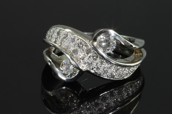 Our handmade 14K white gold and .86 ctw diamond ring, statement jewelry, righthand ring, treat yourself, gift for anyone, sparkles