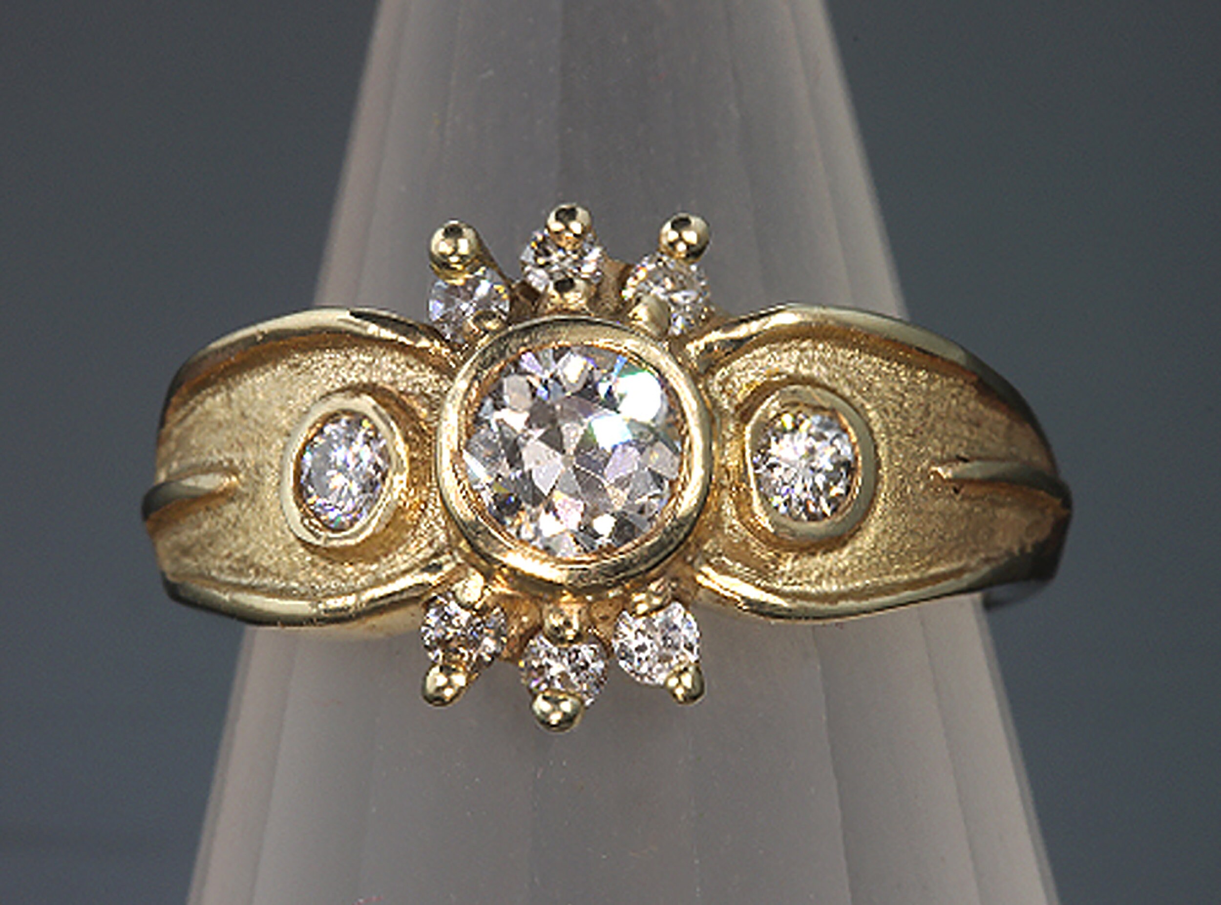 Morganite & Diamond Engagement Ring Vintage Style 14K Black Gold 1.24 Carat  Pave Set HandMade Certified Halo