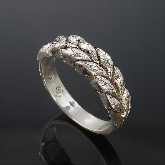 Handmade Sterling Silver Sage Leaf Ring, herb jewelry, leaves floral design, unisex jewelry, great gift idea