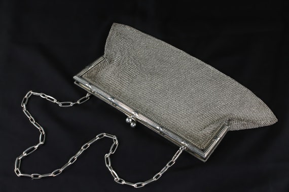 Collectible 800 German silver mesh handbag and coin purse owned by M. Oloffson, elegant, stylish, gift for her