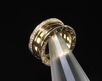 Vintage Bulgari B.zero1 18K Gold Diamond Ring, Size 5