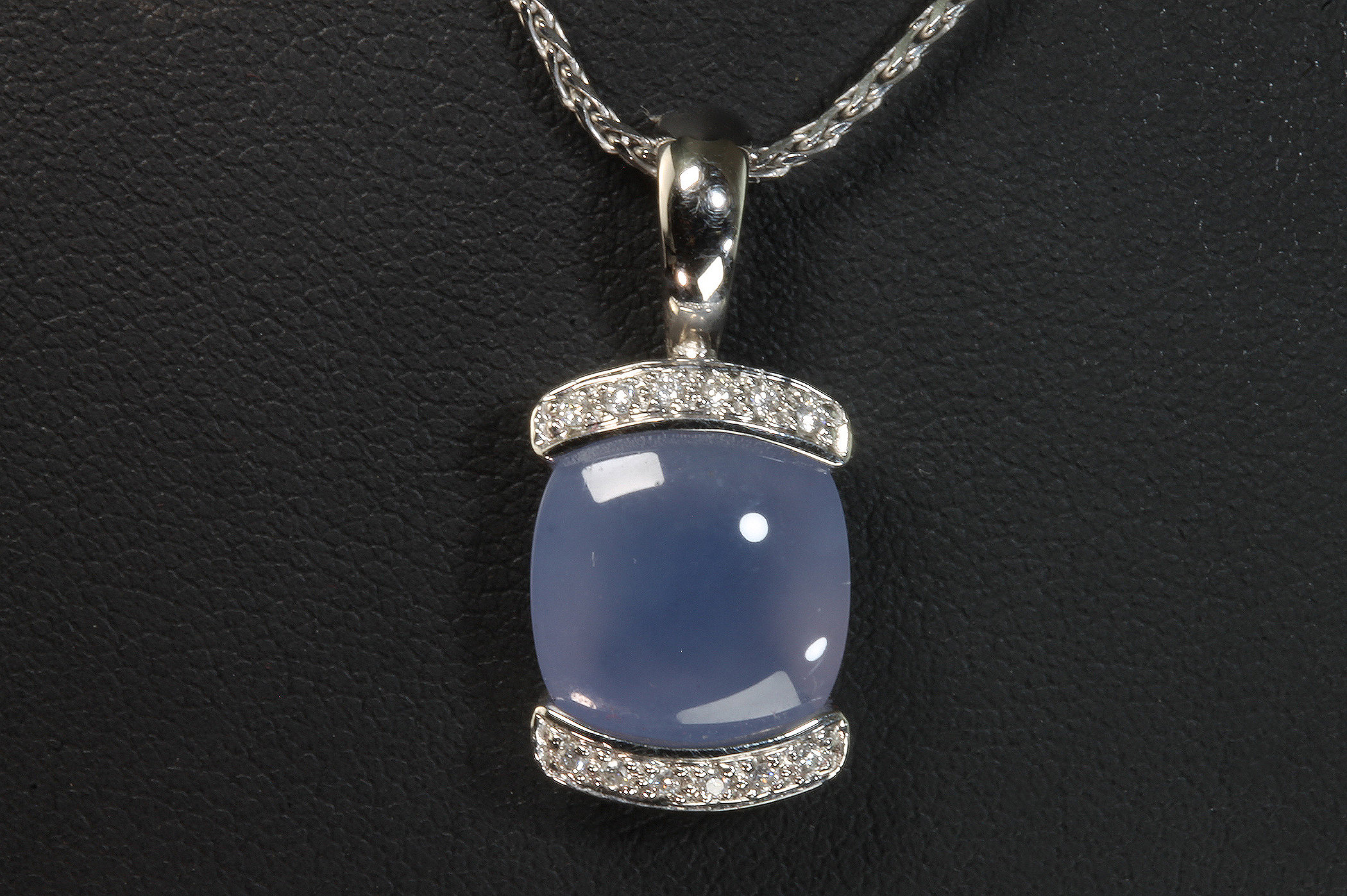 Seaman Schepps 18K Blue Chalcedony Iolite Bead Necklace - 220-3948-17.5