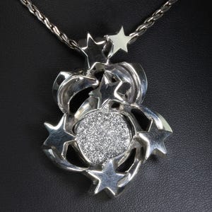 The Big Bang! Our handmade sterling silver star burst with druzy pendant, celestial night sky jewelry, star gazer gift, big and bold