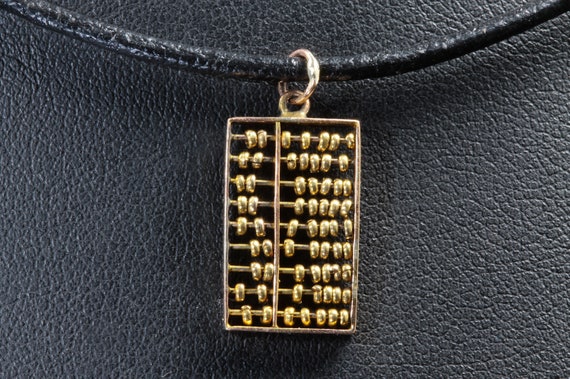 Vintage abacus pendant, 14K Yellow gold, math, mathematician, unisex jewelry, student gift ideas