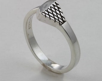 Handmade Horseshoe nail ring, sterling silver, prairie wedding band, equestrian gift, farrier