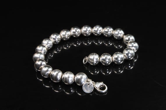Vintage 8mm beaded bracelet, Tiffany and Co sterling silver