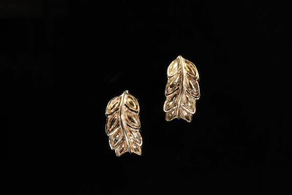 Handmade laurel leaf earrings, 14K yellow gold, accomplishment gift, success!