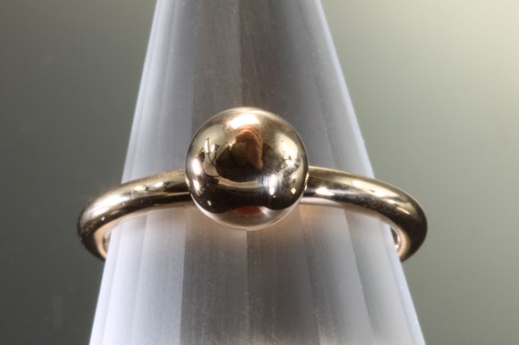 Tiffany & Co 18K rose gold ball ring, size 8,25 only, trendy chic statement jewelry, Mother's day gift for her