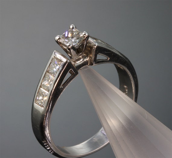 Vintage All Princess Cut Diamond Engagement Ring … - image 3