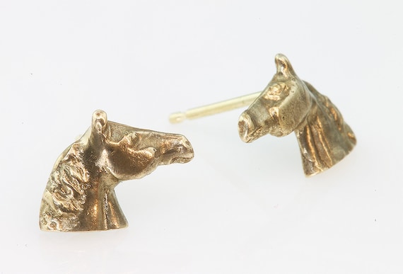 14K Gold Warmblood Stud Earrings by Cavallo Fine Jewelry
