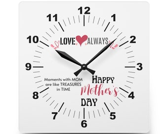 Happy Mother's Day Acrylic Wall Clock Love Always