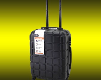 Schwarz Hartschale Koffer Cabin Handgepäck 4 Räder Reise Trolley Bag