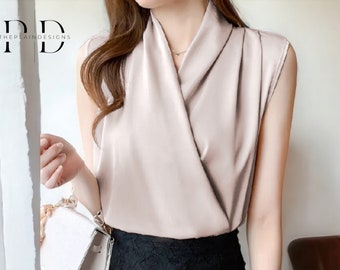 Women&#39;s Sleeveless Blouse | Fashionable Formal Tops | Stylish Outwear