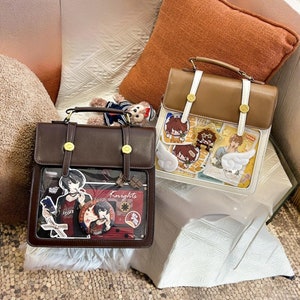 Niedlicher Rucksack zur Schmerzlinderung mit kleinem Fassungsvermögen, tragbarer Rucksack für jeden Tag, lässige Handtasche im koreanischen Stil, Rucksack mit verzogenem Anime-Motiv. Bild 3
