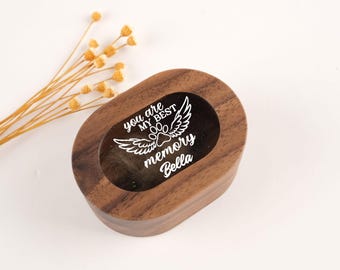 Personalized Pet Hair Memorial Box, Wooden Cat and Dog Hair Memorial Box, Funeral Condolence Gift, Dog and Cat Funeral Gift,Pet Funeral Gift