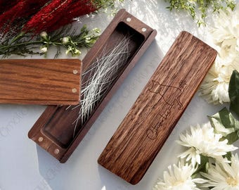 Personalized Wooden Cat Keepsake Box, Whisker Storage Box, Pet Keepsake Box, Cat Line Art, Perfect Gift for Cat Owners, Pet Gifts