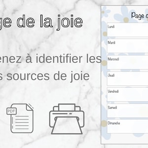 Page de la joie - Développement personnel - Souvenirs - bonheur - PDF - Imprimable