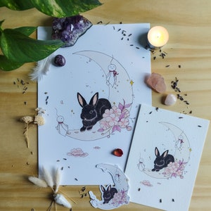 Illustration Moon Dreamers - Impression A4 /5*7 / carte postale