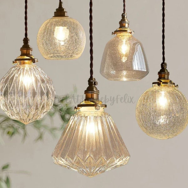 Elegant Glass Pendant Light Chandelier for Bedroom Kitchen Dining Room Hanging Lamp Indoor Luminaire Nordic Lighting