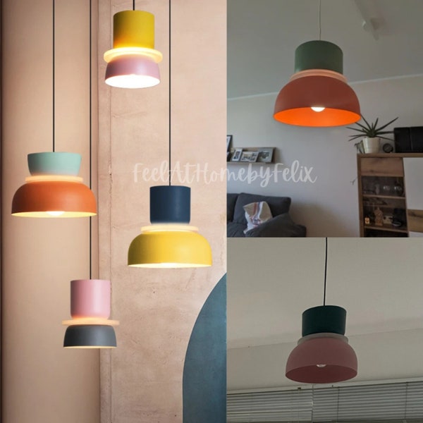 Colorful Macaron Pendant Lamp Hanging Lights For Living Study Room Dining Room Bedside Bedroom Lighting Furniture Decor