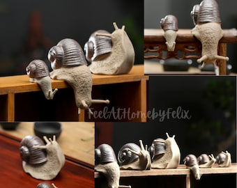 Handmade Ceramic Ornaments For Landscape Creative Snail Figurine Decorations Crafts