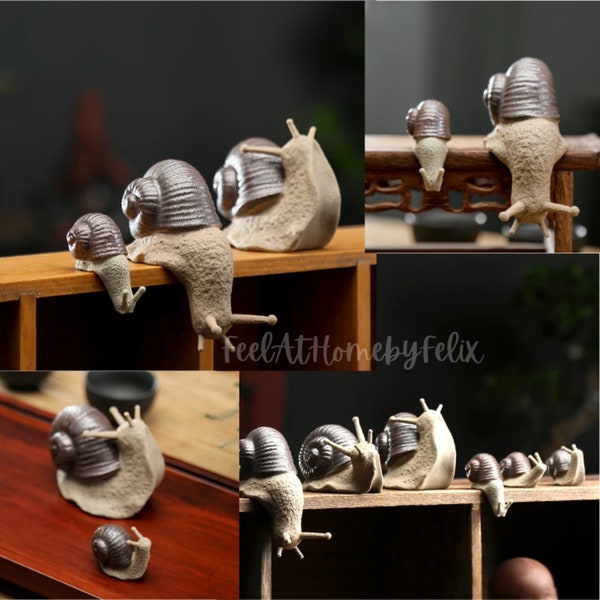 Handmade Ceramic Ornaments For Landscape Creative Snail Figurine Decorations Crafts