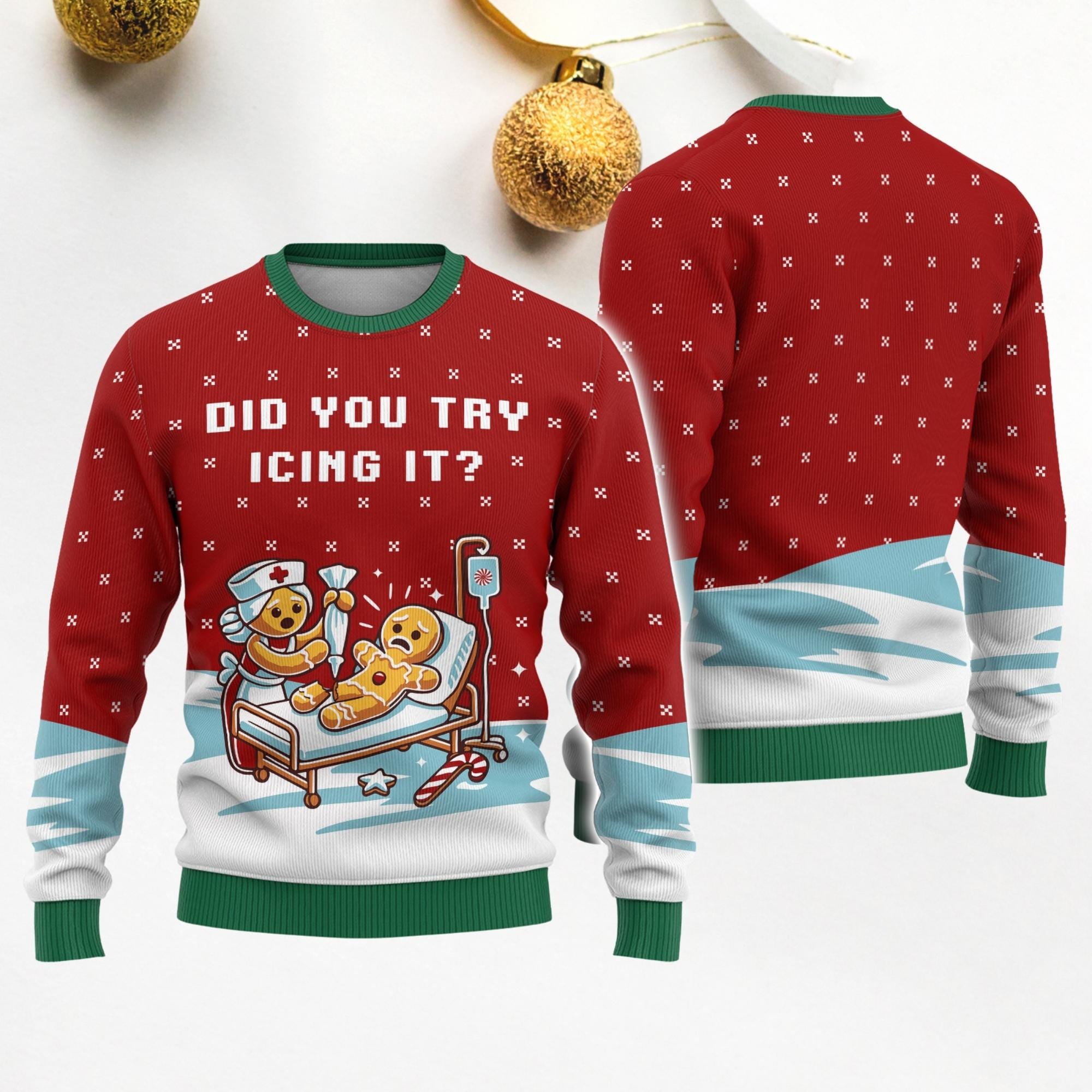 Ugly christmas sweater men gingerbread man