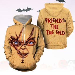 Chucky Halloween Hoodie, Horror Movie Unisex Hoodie, Scary Doll Outfit For Men And Women, Spooky October Apparel Hoodie