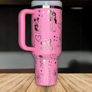 Disney Character Engraved Tumbler, Mickey And Friends Tumbler, Pooh Tumbler Cup, Simba Cup, Belle Princess Tumbler Women, Magic Kingdom