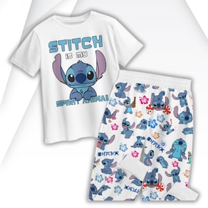 Disney Stitch Pajamas Set, Stitch Is My Spirit Animal Pjs Women, Ohaha Means Family Tshirt And Pants, Magic Kingdom Pajamas For Party